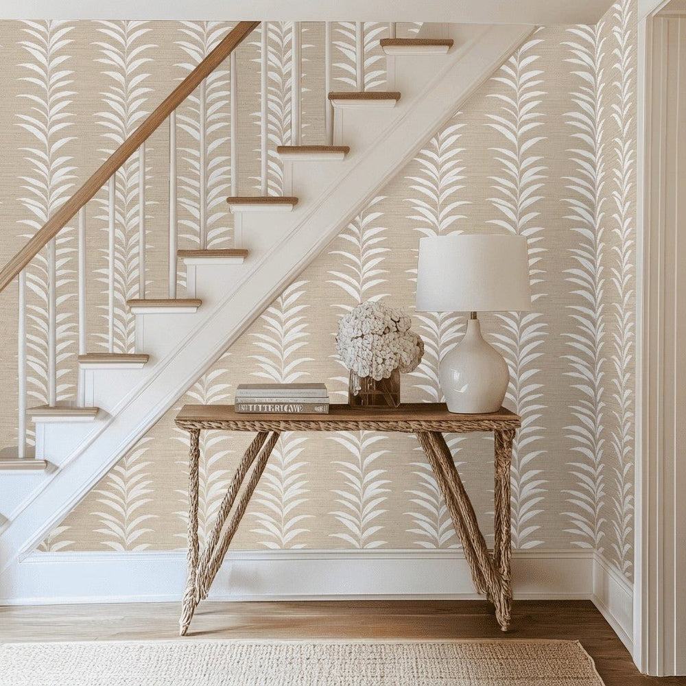 Palmetto Faux Grasscloth Wallpaper - Painted Paper