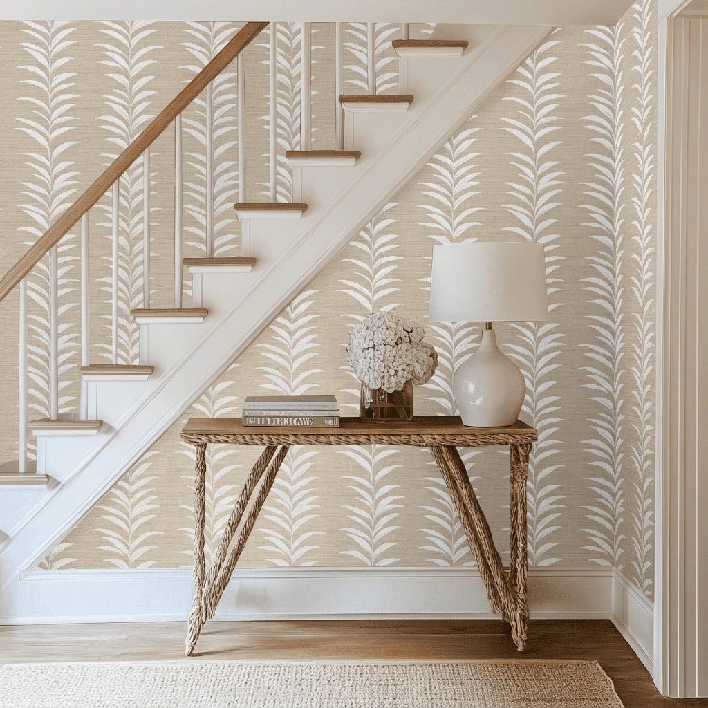 Palmetto Faux Grasscloth Wallpaper - Painted Paper