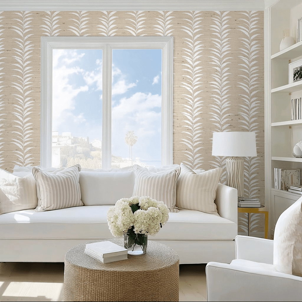 Palmetto Faux Grasscloth Wallpaper - Painted Paper