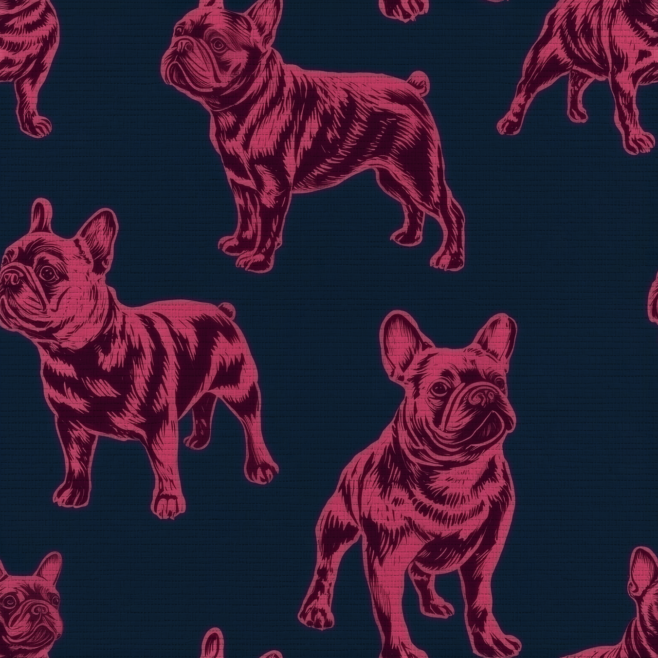Pardon My Frenchie Faux Grasscloth Wallpaper