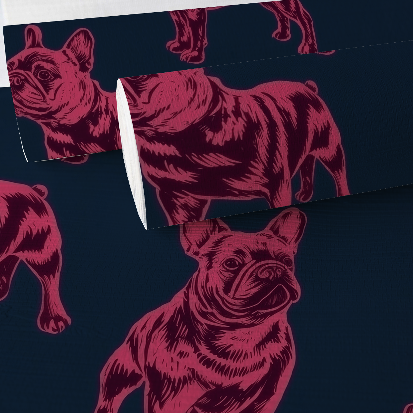 Pardon My Frenchie Faux Grasscloth Wallpaper
