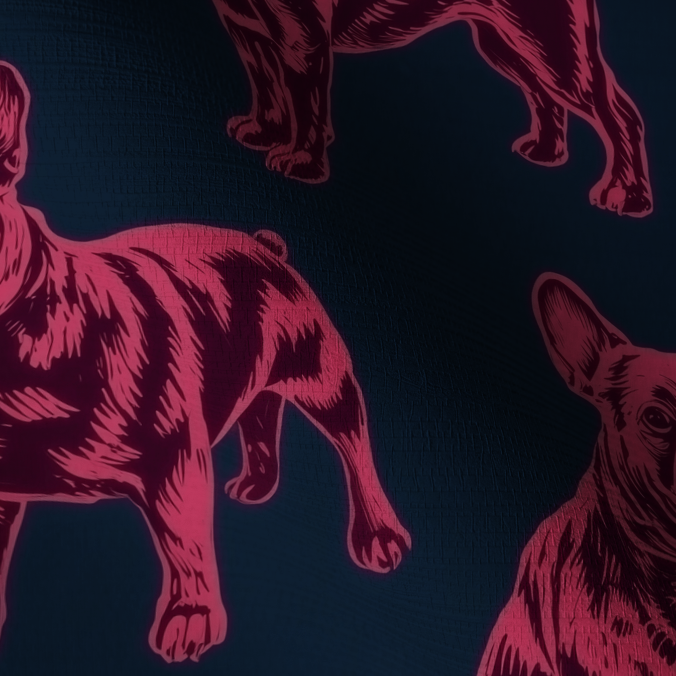 Pardon My Frenchie Faux Grasscloth Wallpaper