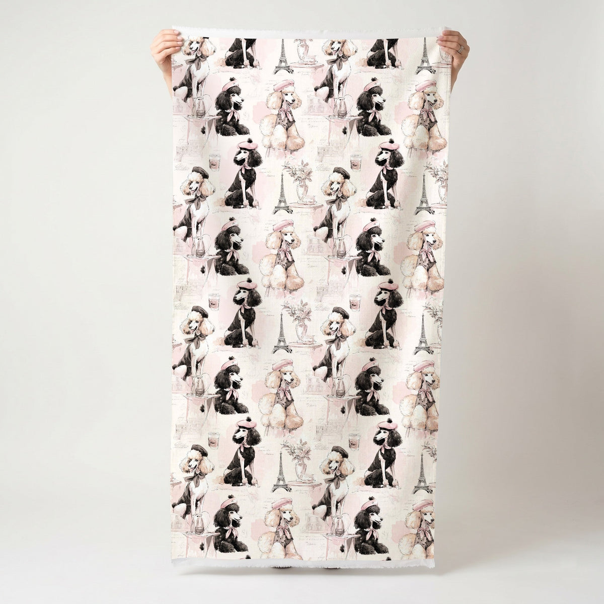 Parisian Poodles - Fabric - Painted Paper