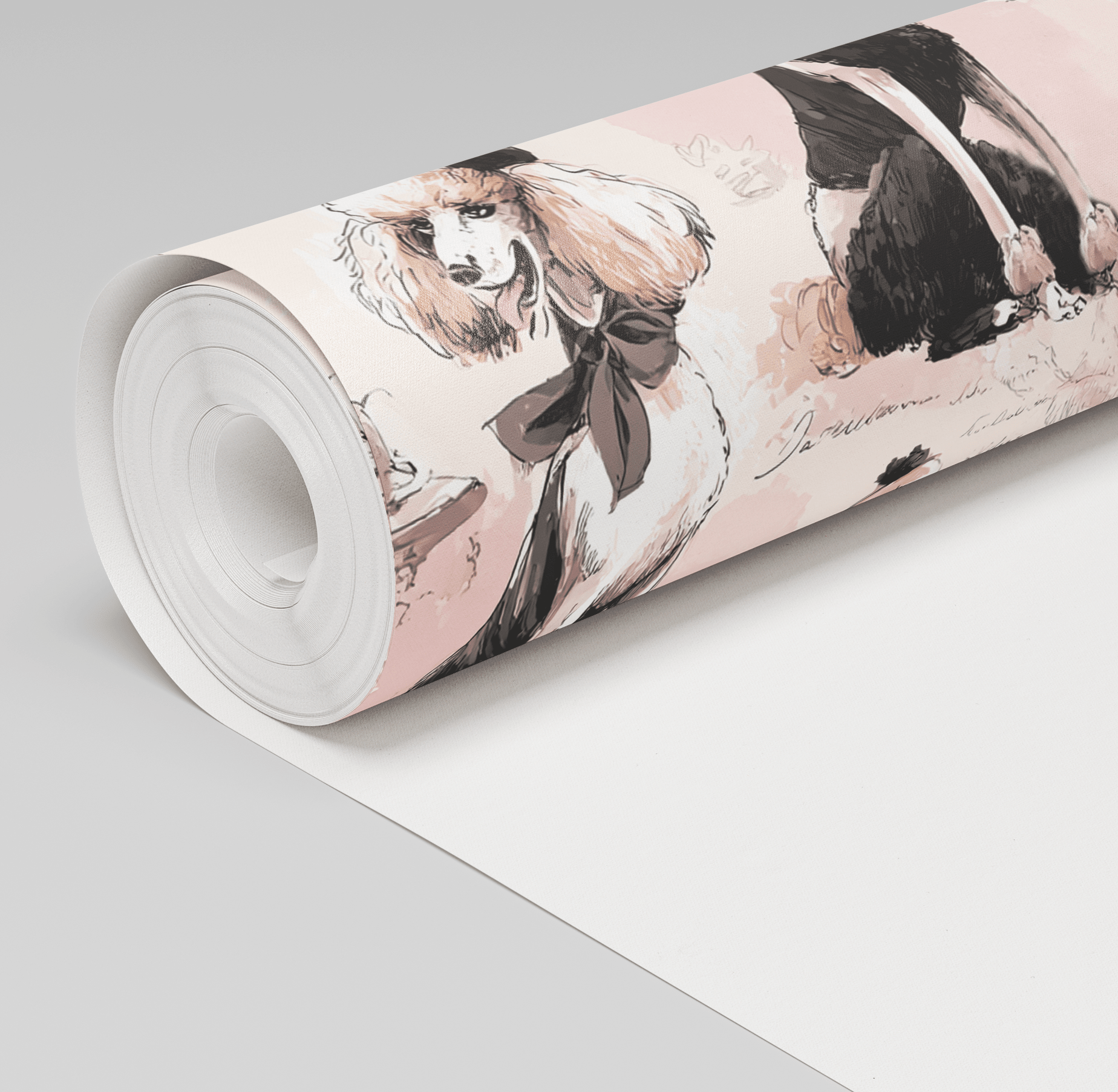 Parisian Poodles Wallpaper - Painted Paper