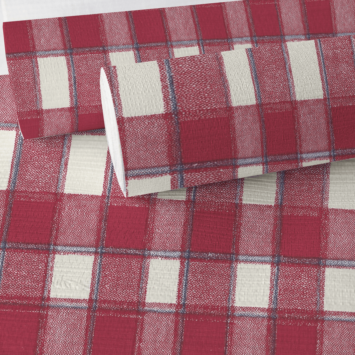 Patchwork Gingham Faux Grasscloth Wallpaper - Painted Paper