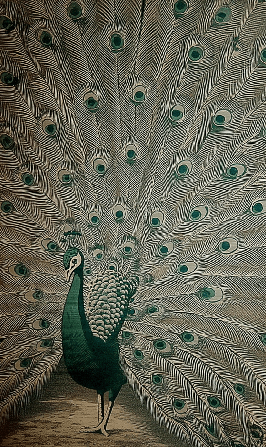 Peacock Feathers - Tapestry - Painted Paper