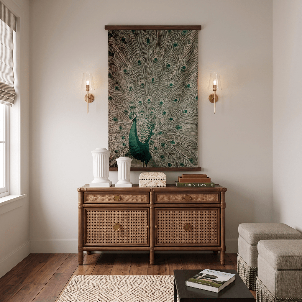 Peacock Feathers - Tapestry - Painted Paper