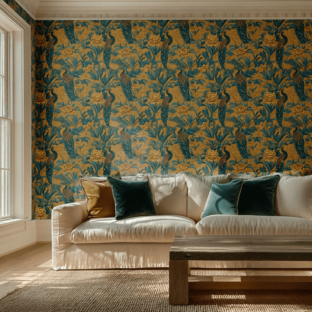 Peacock & Laure Faux Grasscloth Wallpaper - Painted Paper