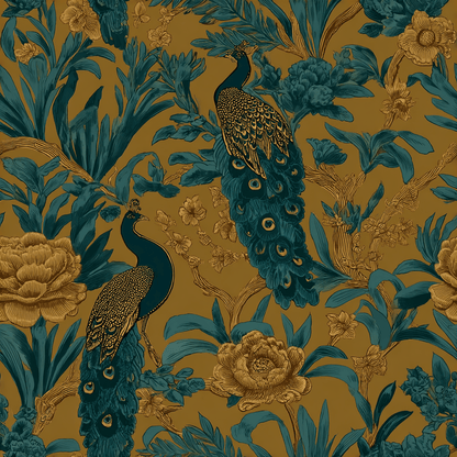 Peacock & Laure Wallpaper - Painted Paper