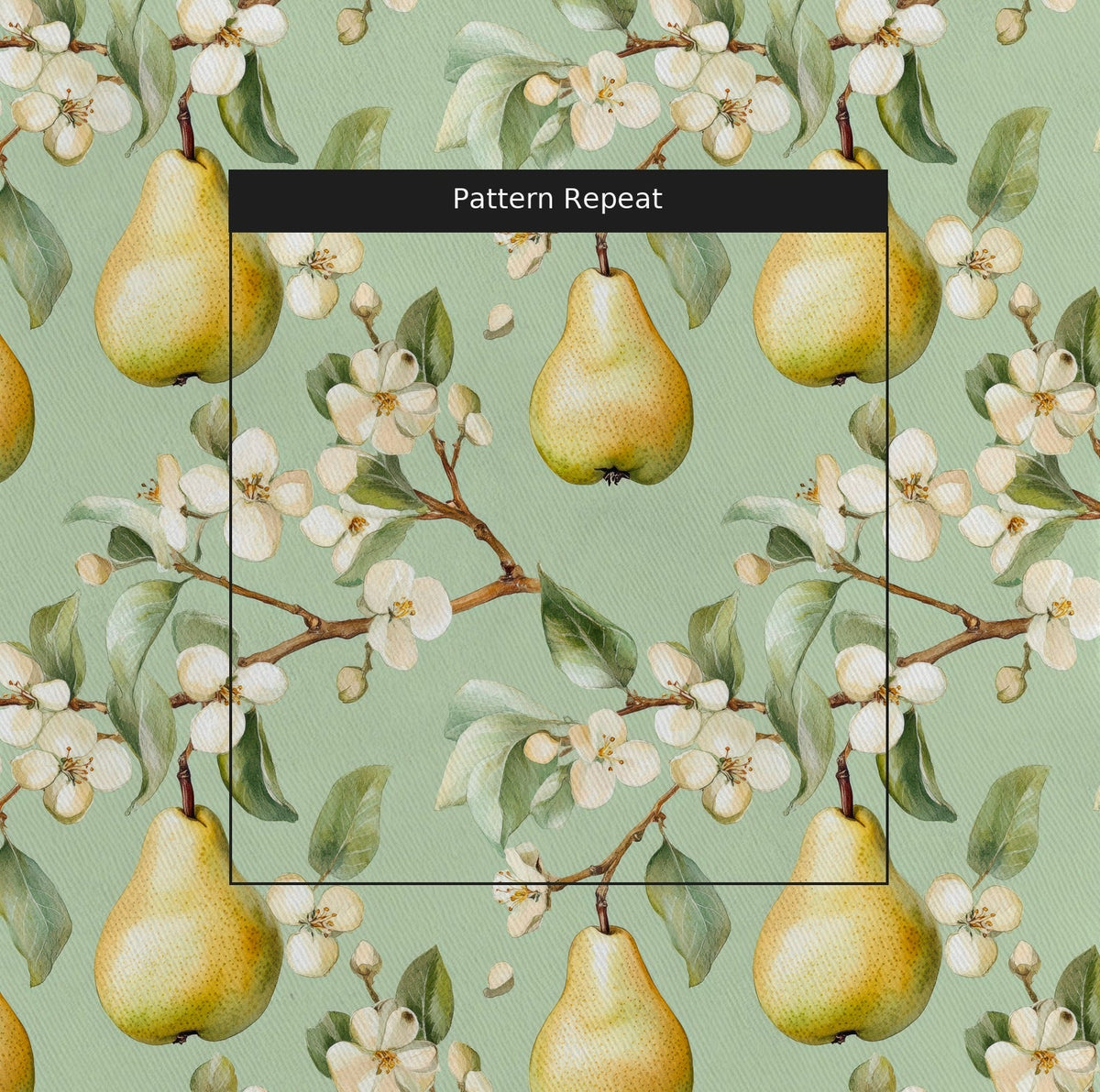 Pear Blossom - Fabric - Painted Paper