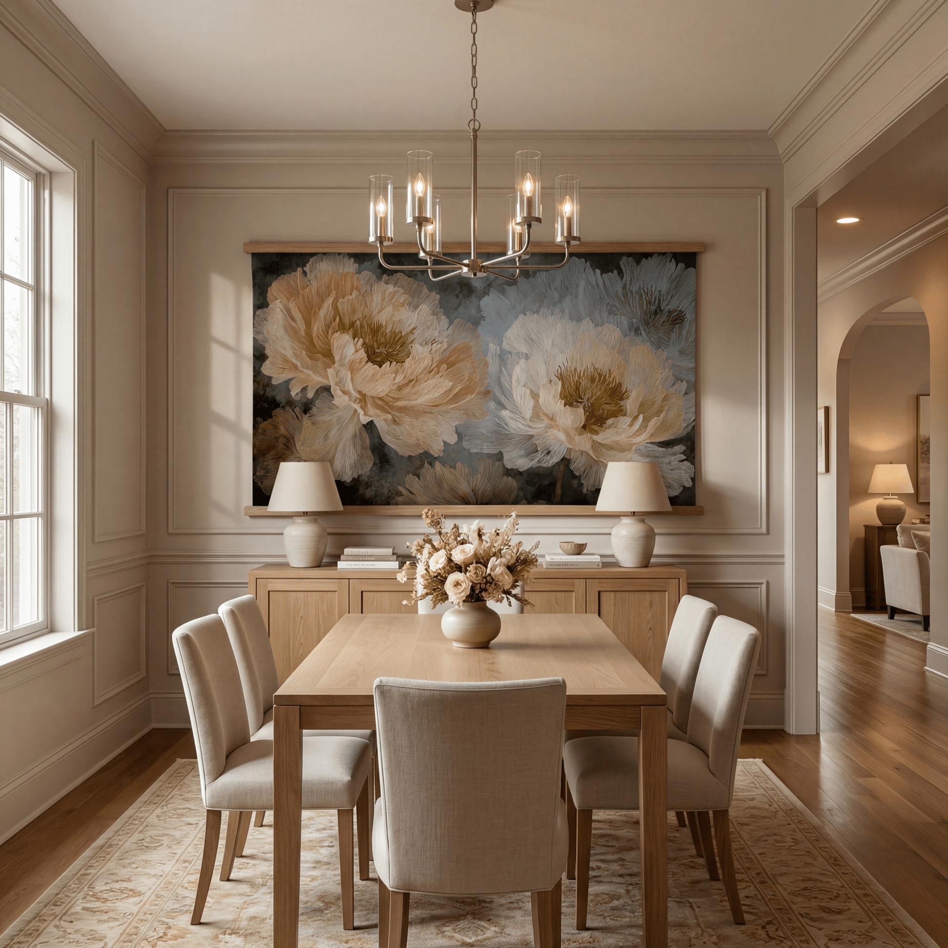 Peony Portrait - Tapestry - Painted Paper