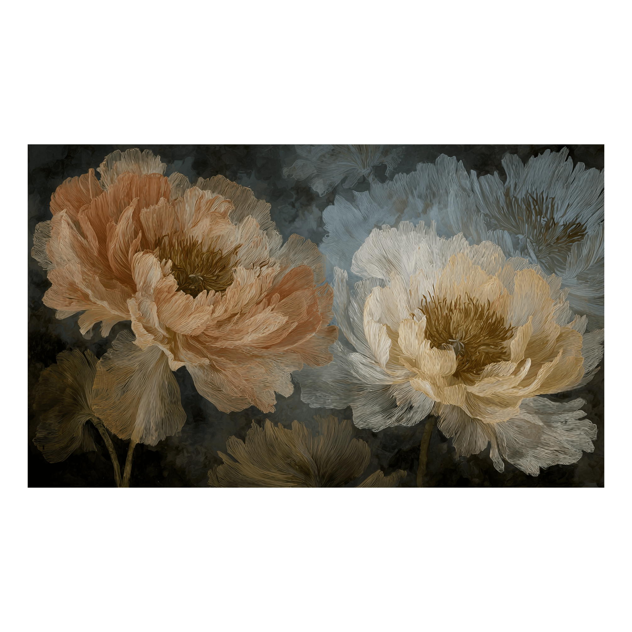 Peony Portrait - Tapestry - Painted Paper