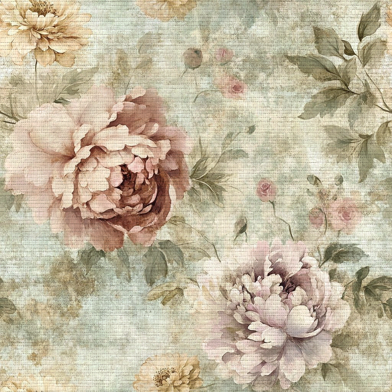 Peony Whispers Faux Grasscloth Wallpaper