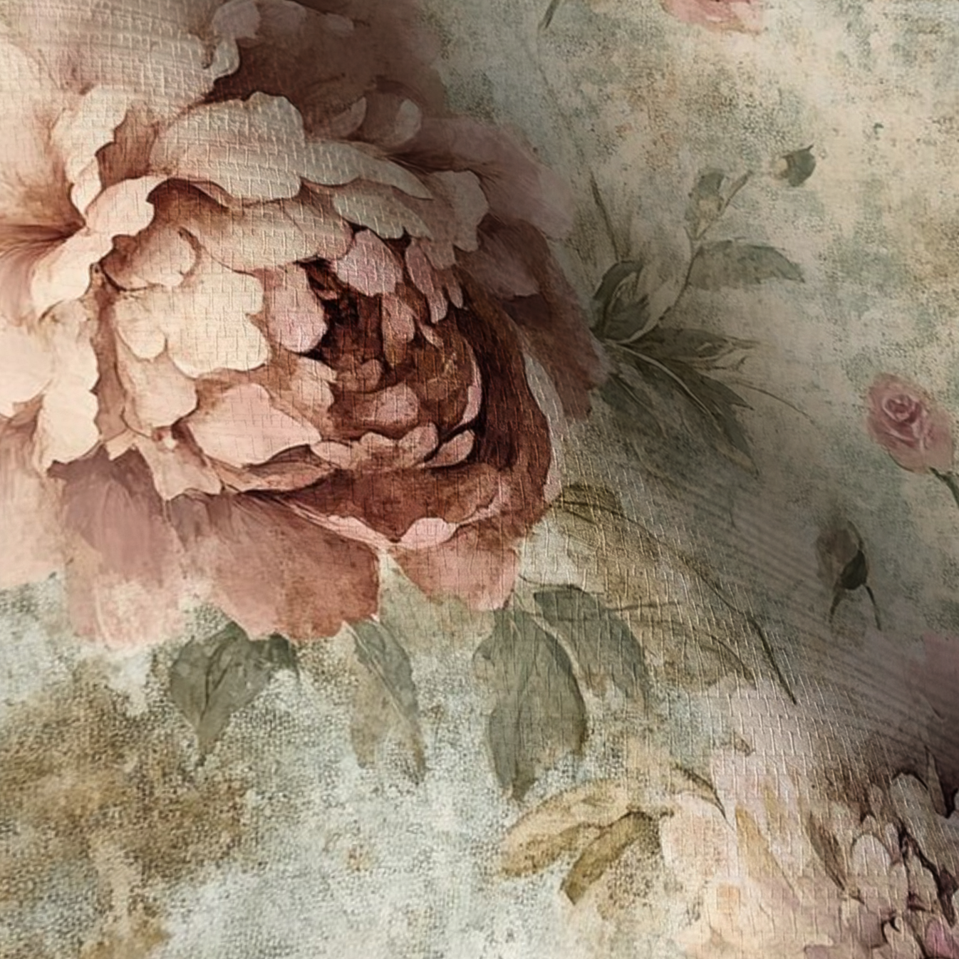 Peony Whispers Faux Grasscloth Wallpaper