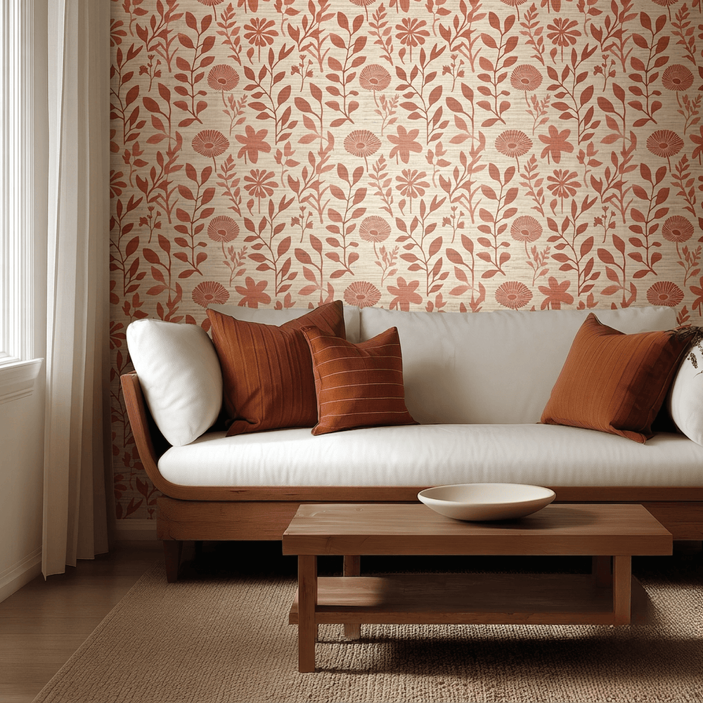 Peregrine Faux Grasscloth Wallpaper - Painted Paper