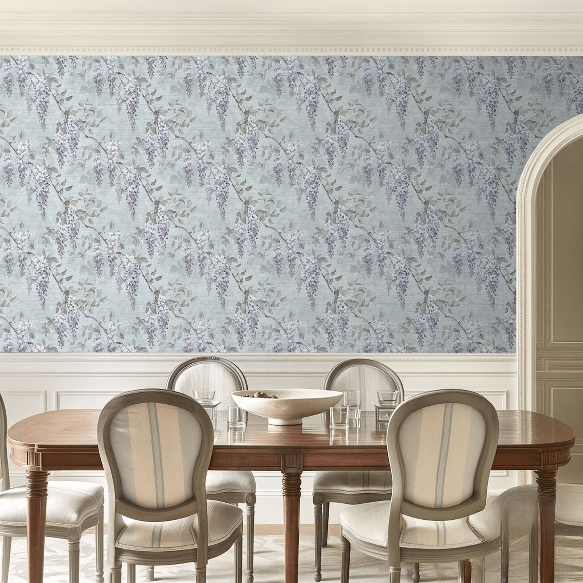 Philipa Floral Faux Grasscloth Wallpaper - Painted Paper