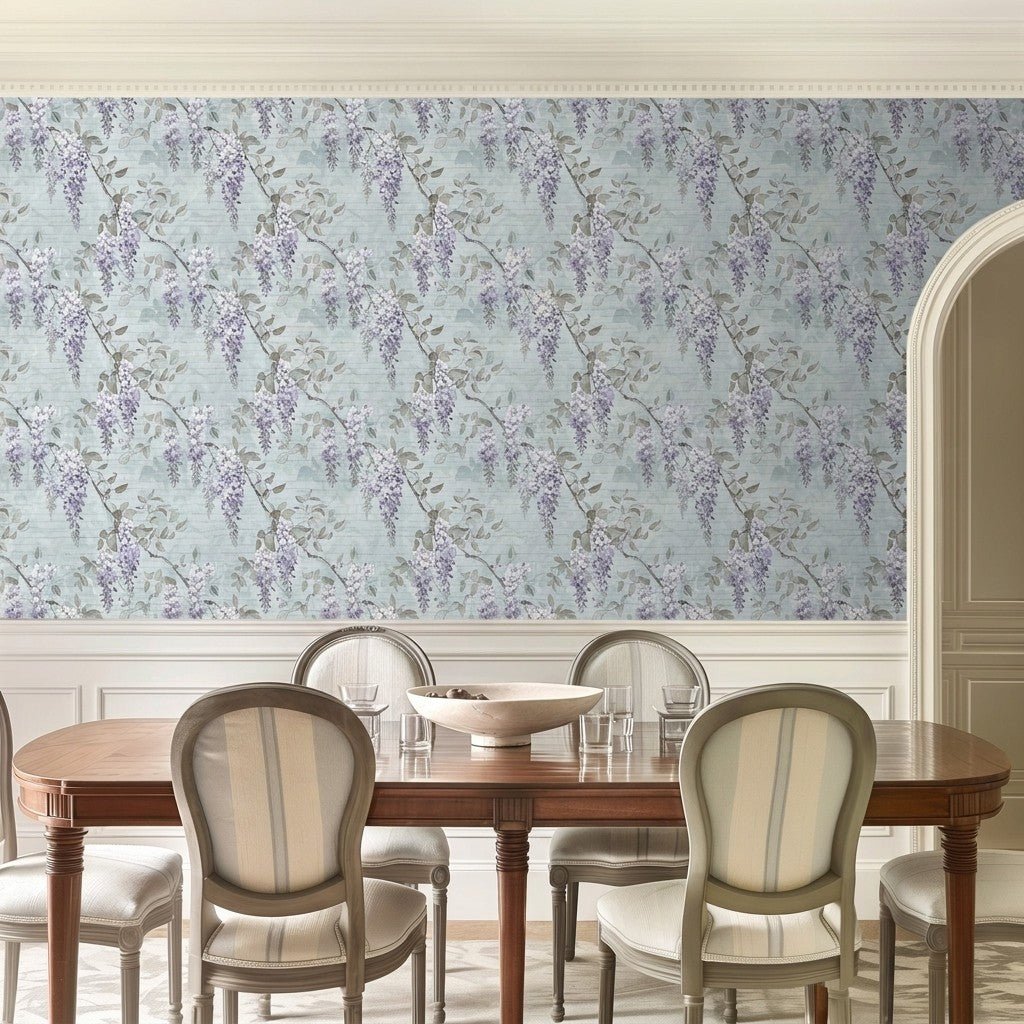 Philipa Floral Faux Grasscloth Wallpaper - Painted Paper