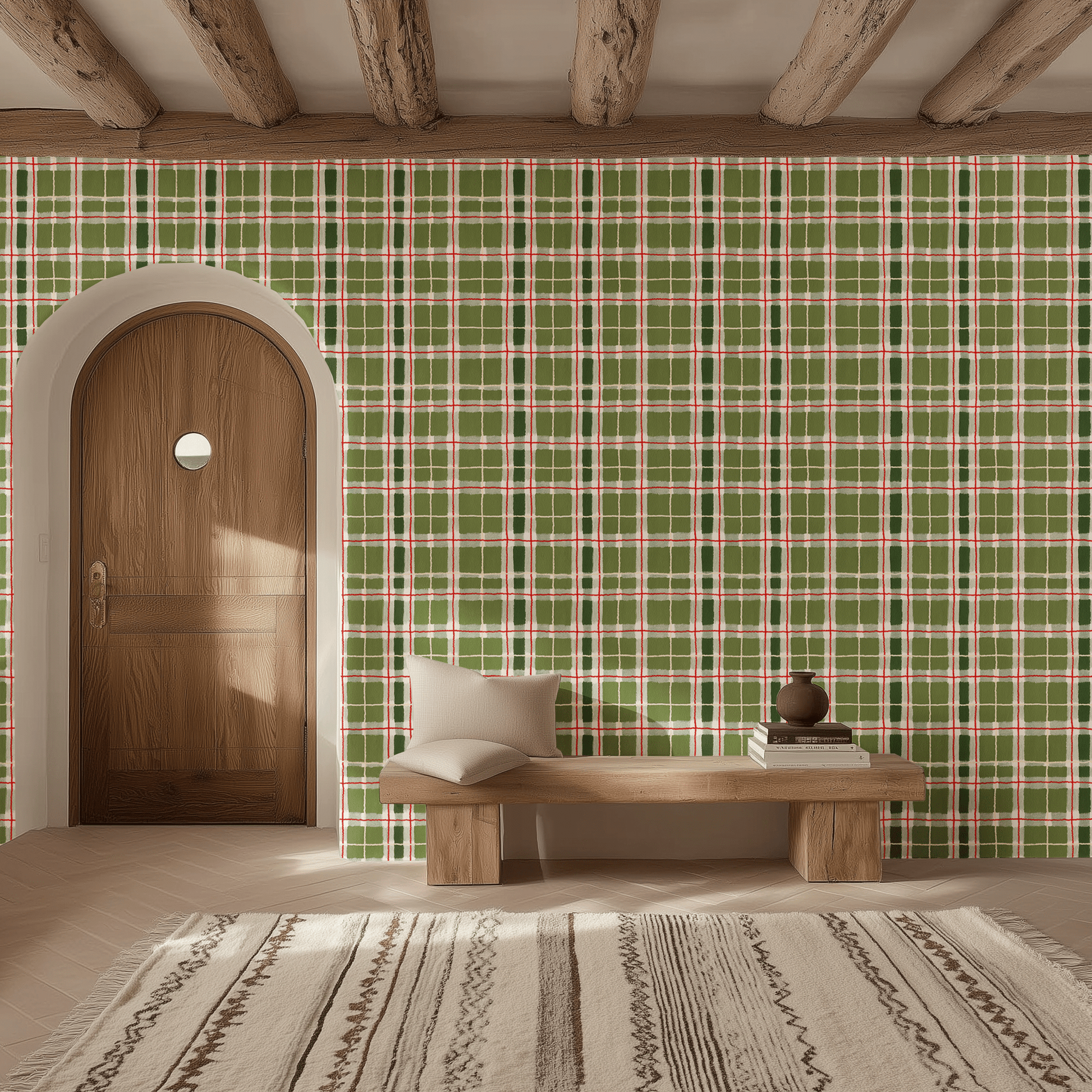 Pinehurst Plaid Wallpaper - Painted Paper