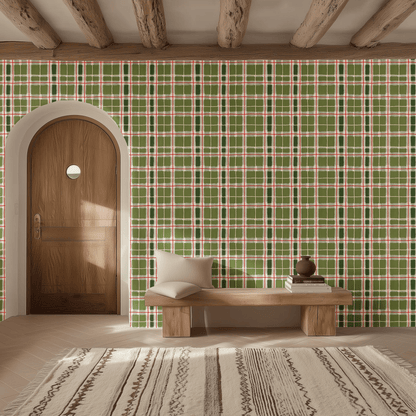 Pinehurst Plaid Wallpaper - Painted Paper
