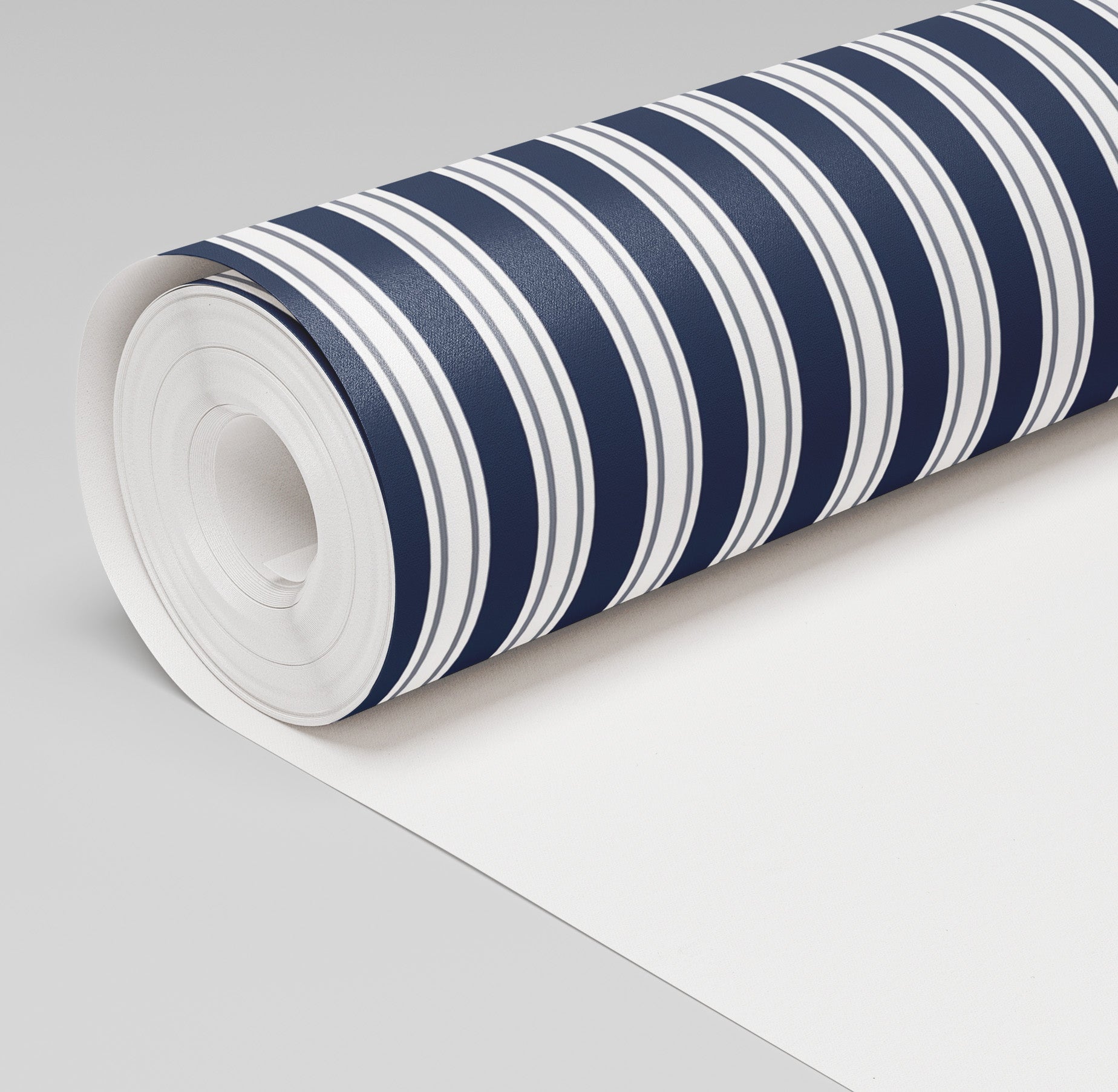 Pinstripe Blues Wallpaper - Painted Paper