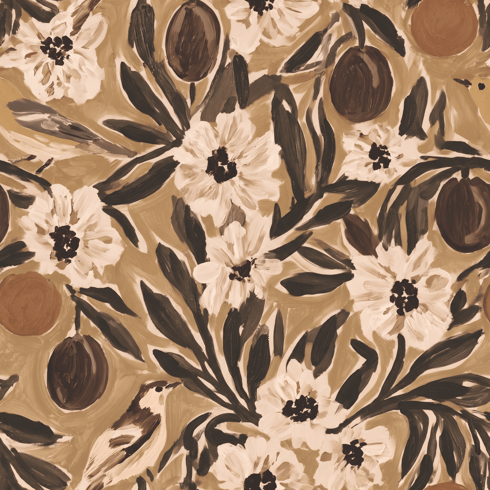 Plum & Sparrow Wallpaper - Painted Paper