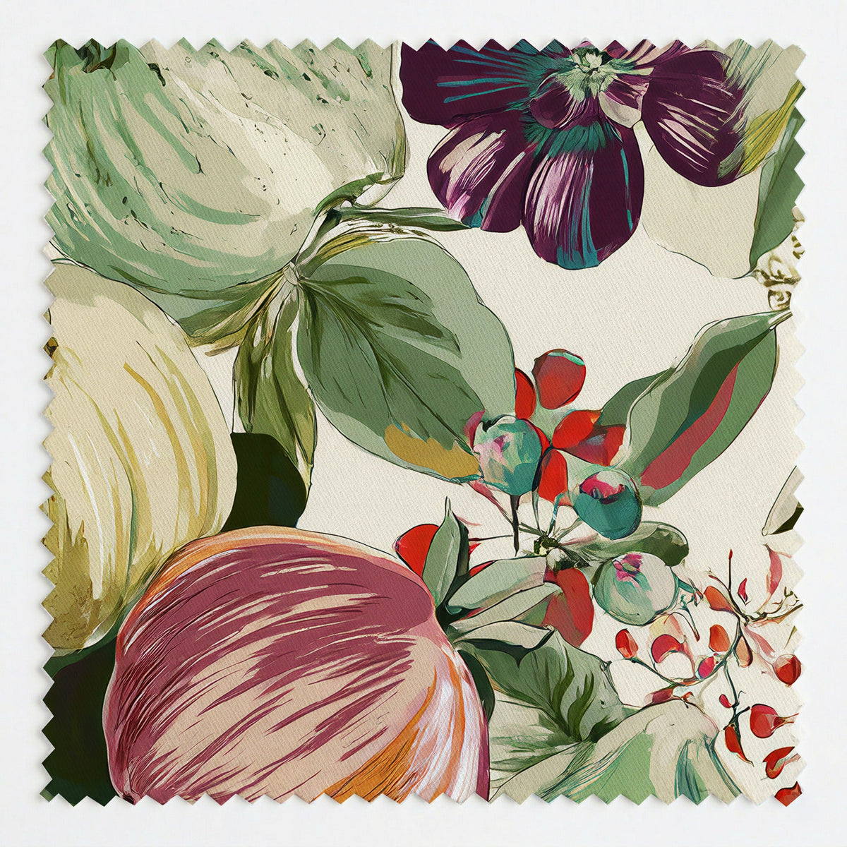 Pomegranate & Petals - Fabric - Painted Paper