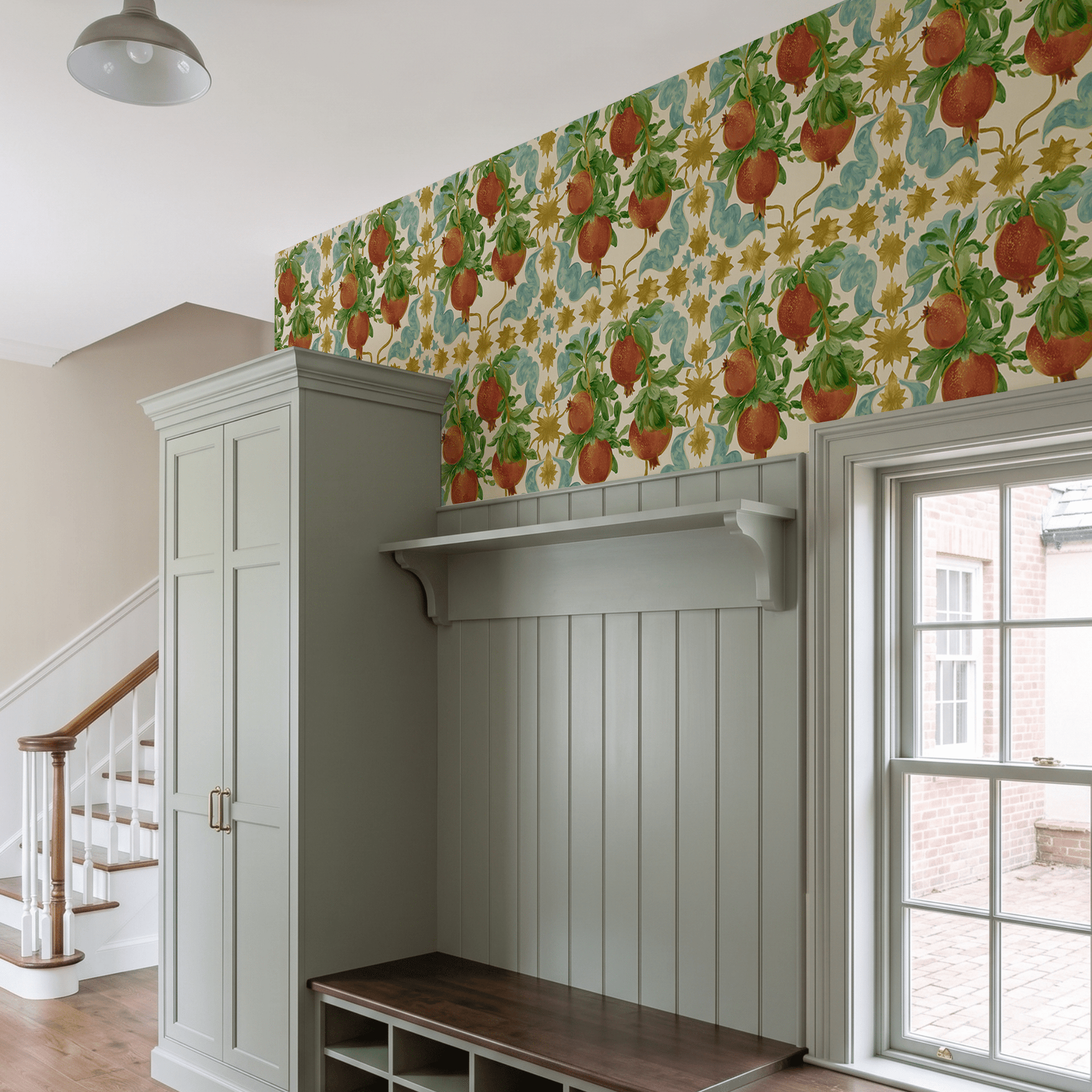 Pomegranate Postcard Wallpaper - Painted Paper