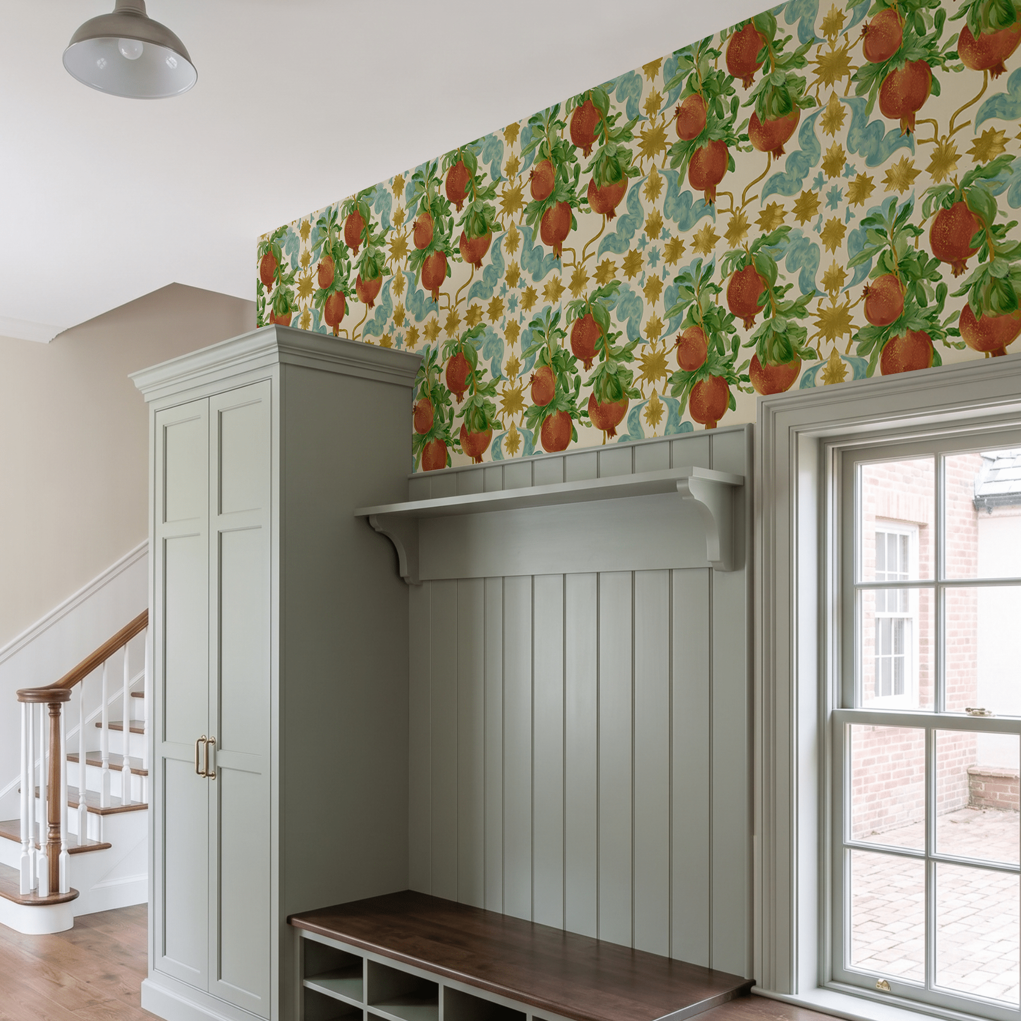 Pomegranate Postcard Wallpaper - Painted Paper