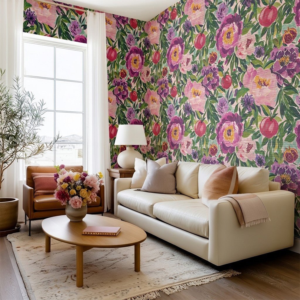 Pommes Faux Grasscloth Wallpaper - Painted Paper