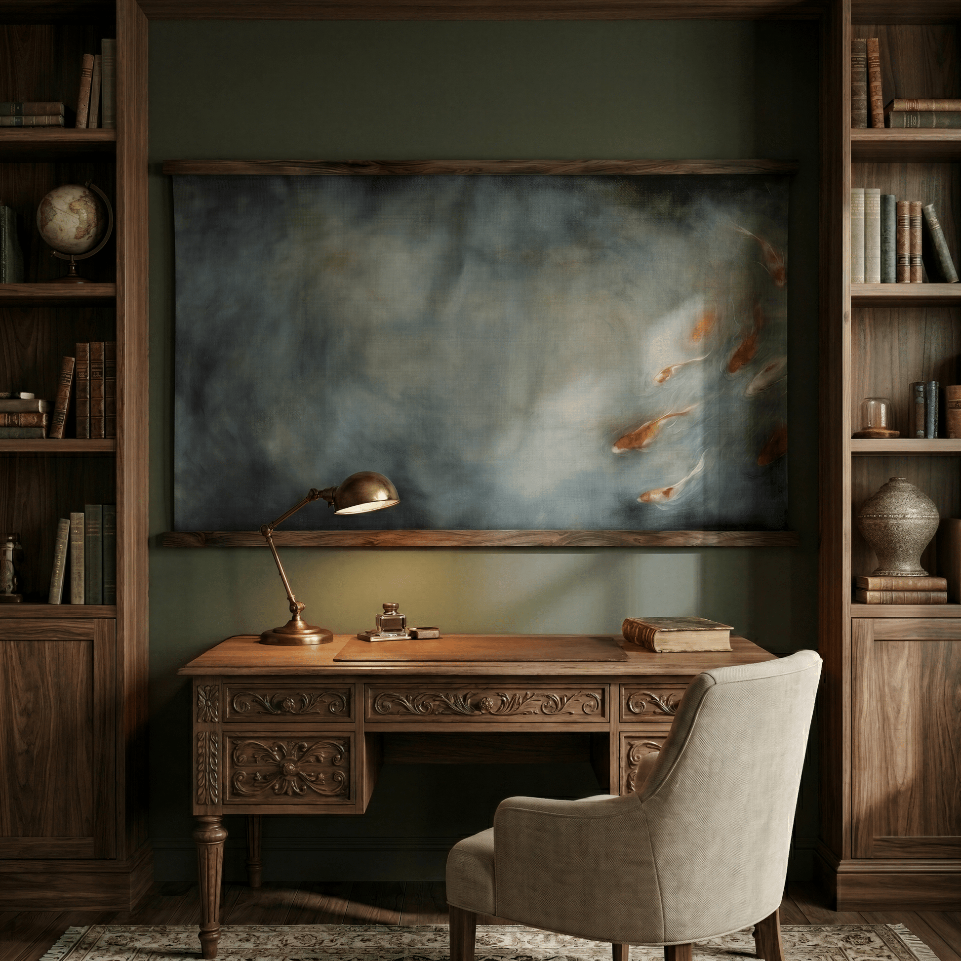 Pond Flow - Tapestry - Painted Paper