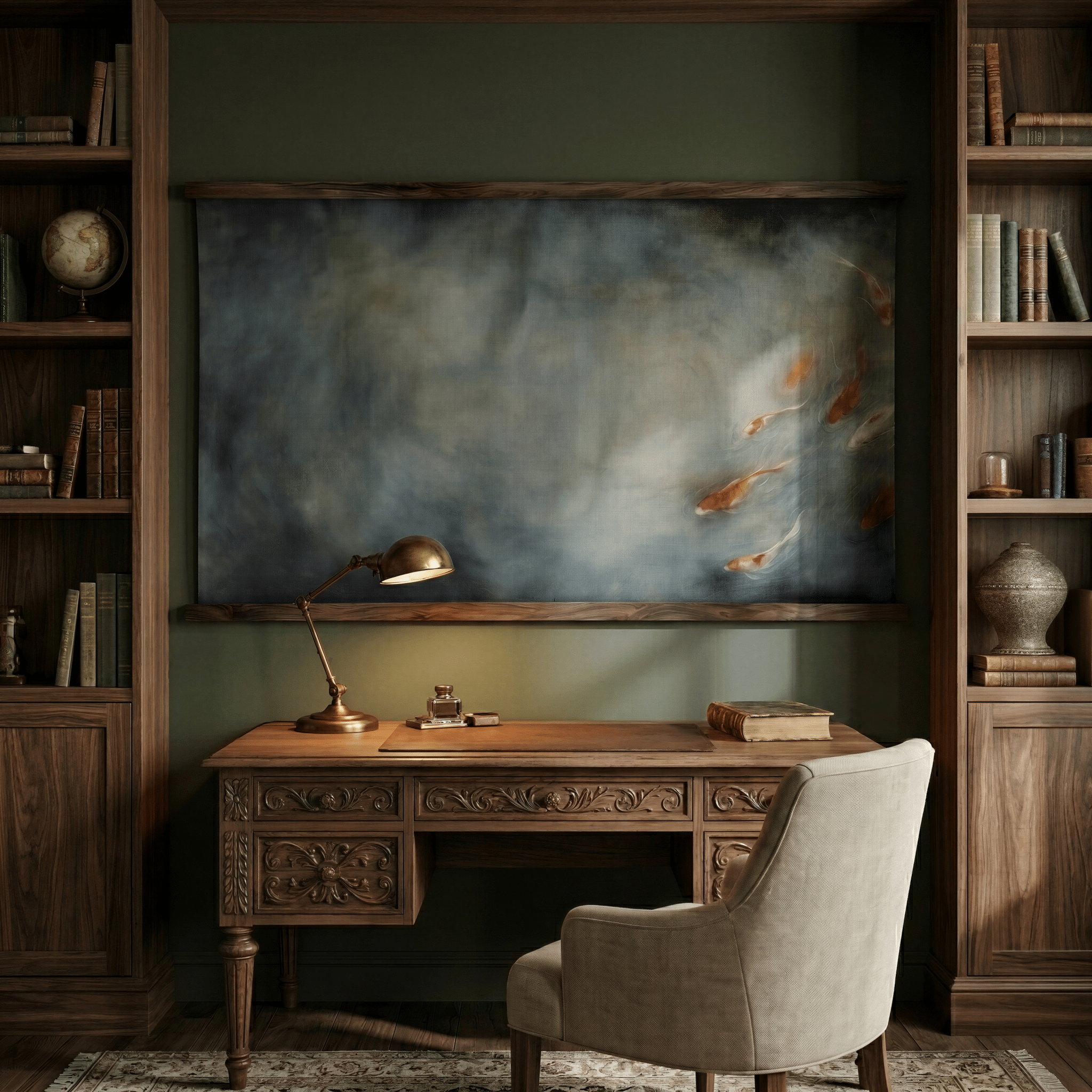 Pond Flow - Tapestry - Painted Paper