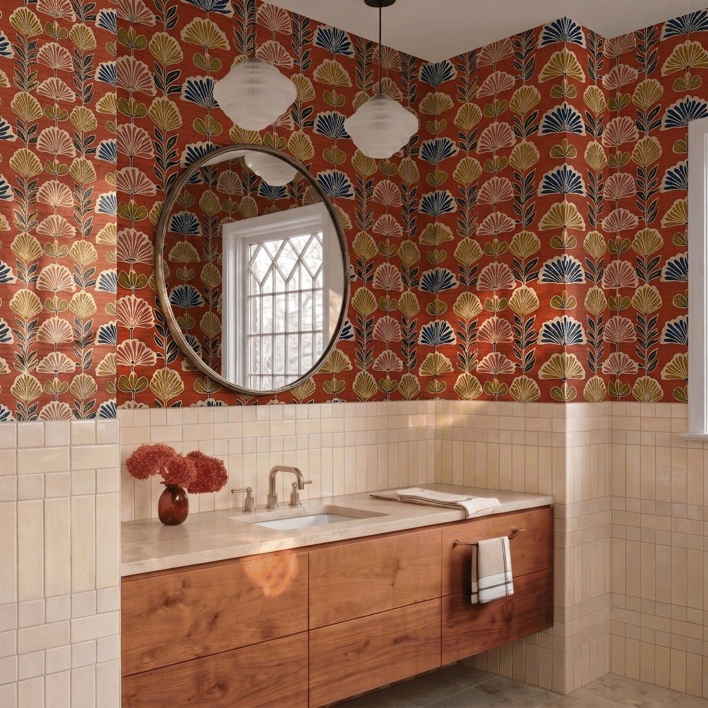 Positano Sunsets Faux Grasscloth Wallpaper - Painted Paper