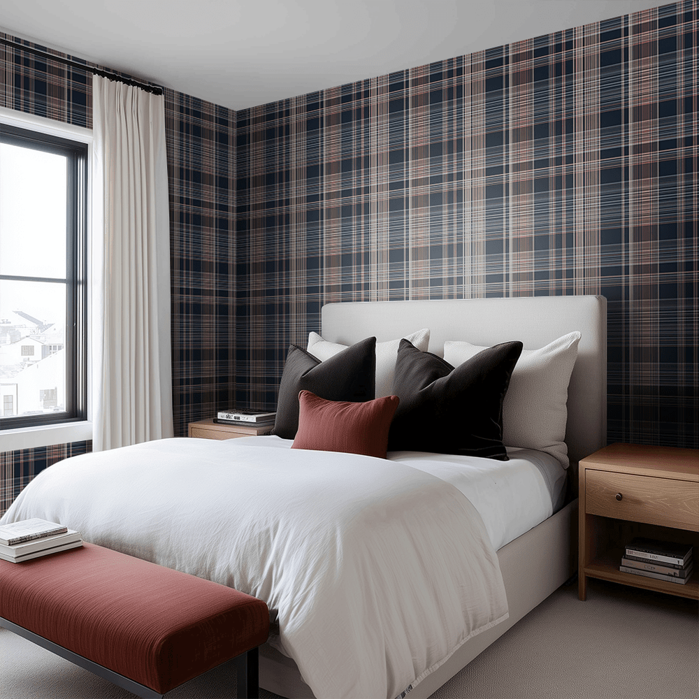 Prescott Plaid Wallpaper - Painted Paper