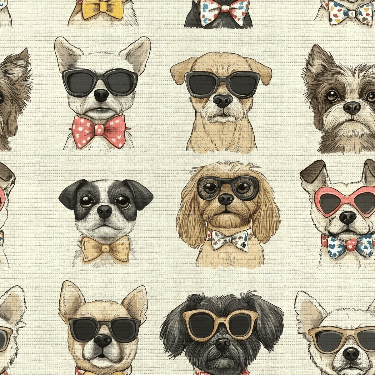 Pup-arazzi Faux Grasscloth Wallpaper - Painted Paper