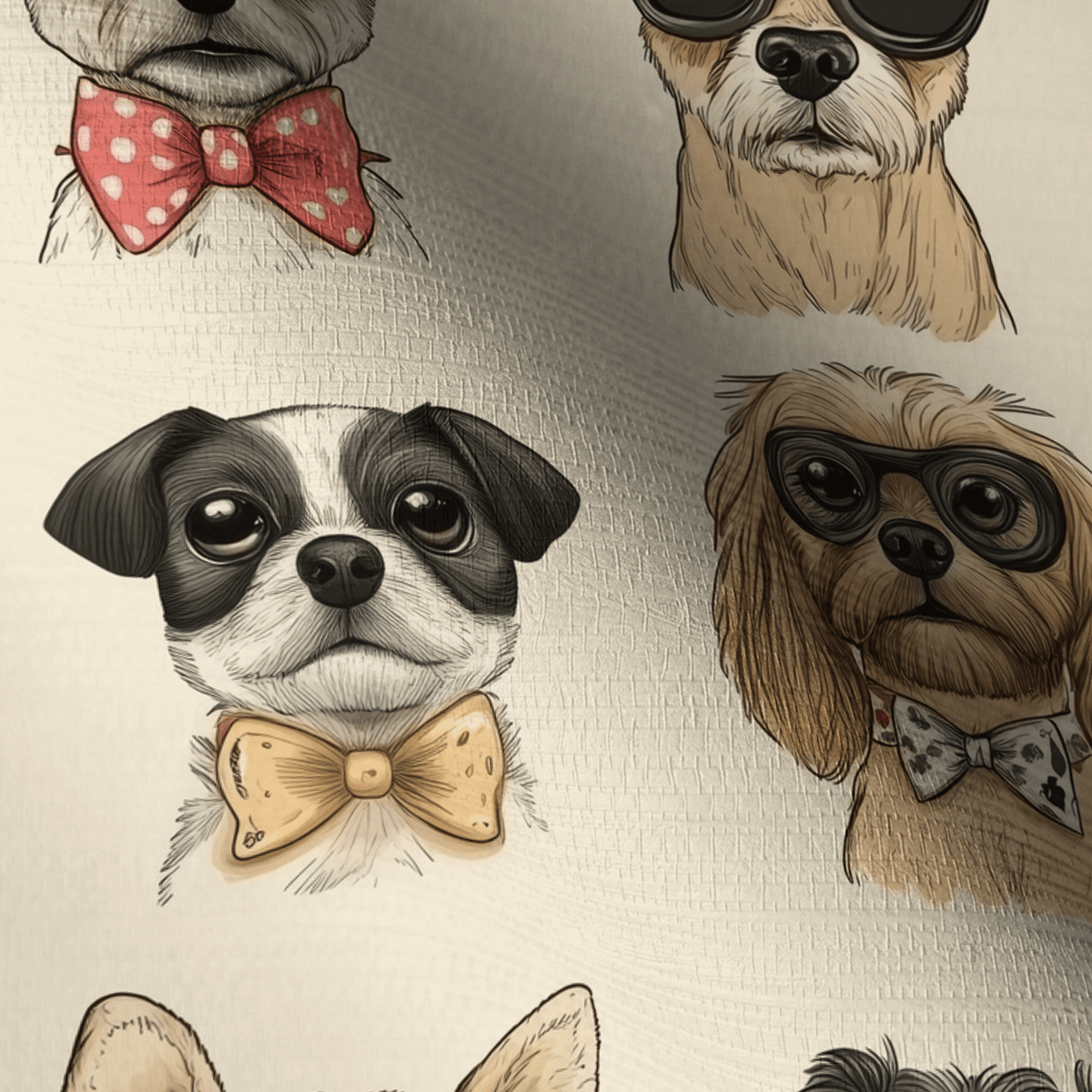 Pup-arazzi Faux Grasscloth Wallpaper - Painted Paper