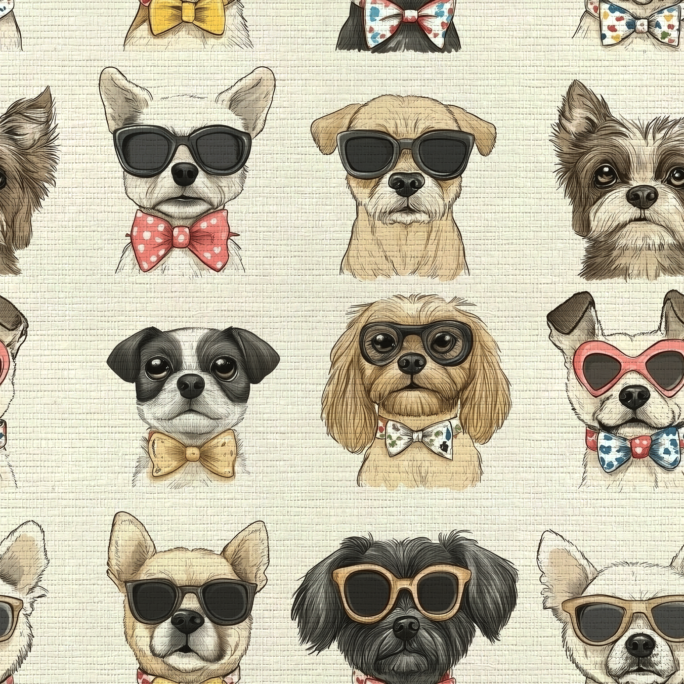 Pup-arazzi Faux Grasscloth Wallpaper