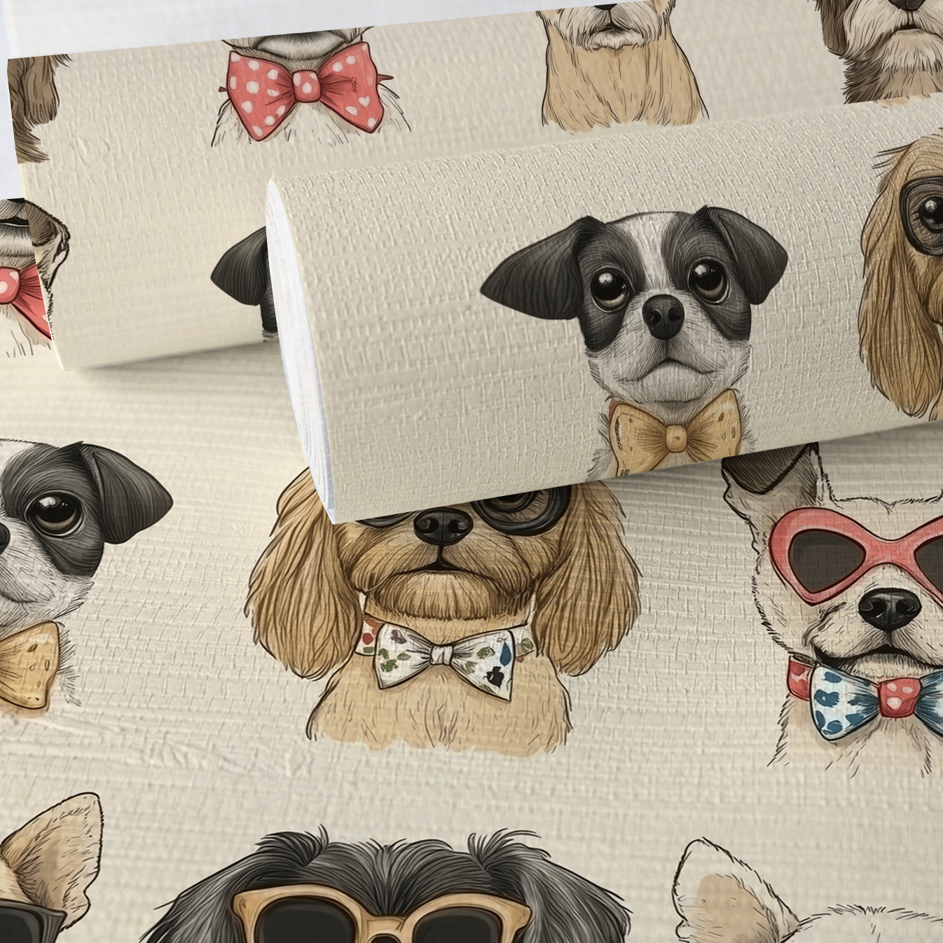 Pup-arazzi Faux Grasscloth Wallpaper