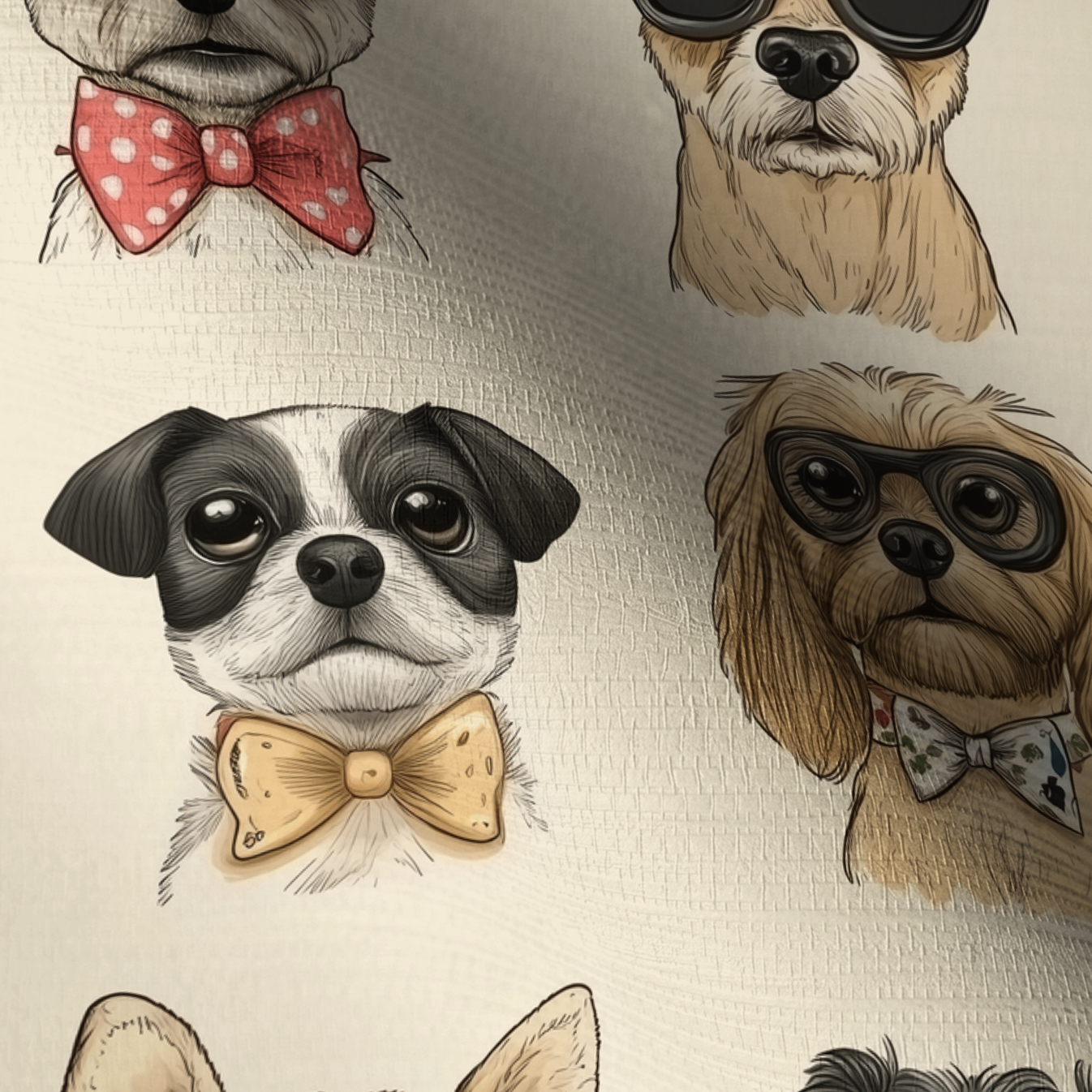 Pup-arazzi Faux Grasscloth Wallpaper