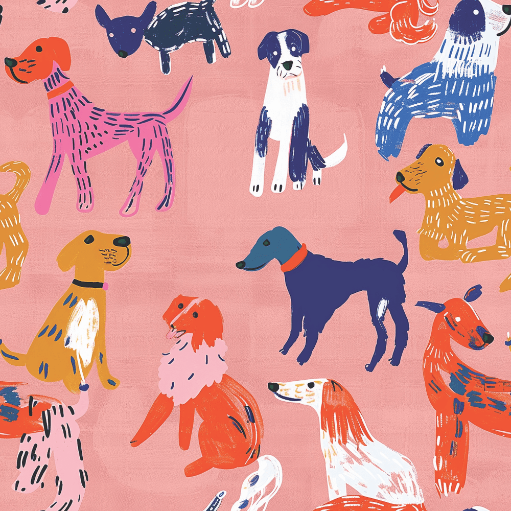 Puppy Parade Wallpaper - Painted Paper
