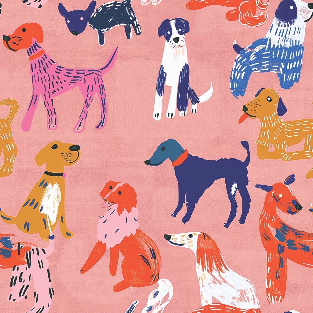 Puppy Parade Wallpaper - Painted Paper
