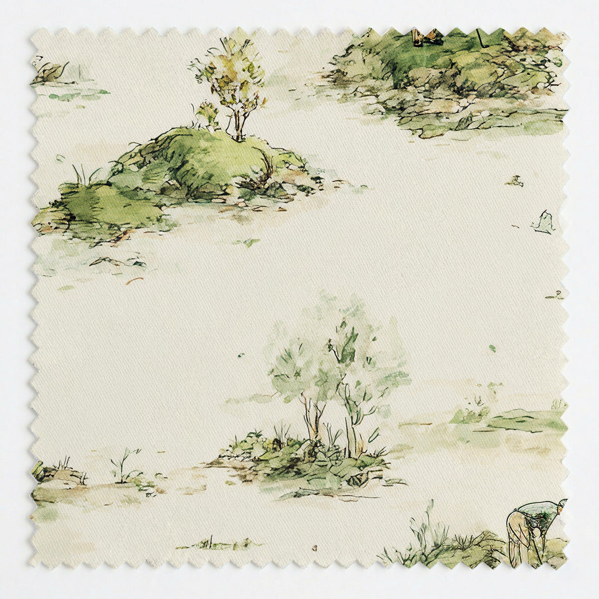 Quiet Round - Fabric - Painted Paper