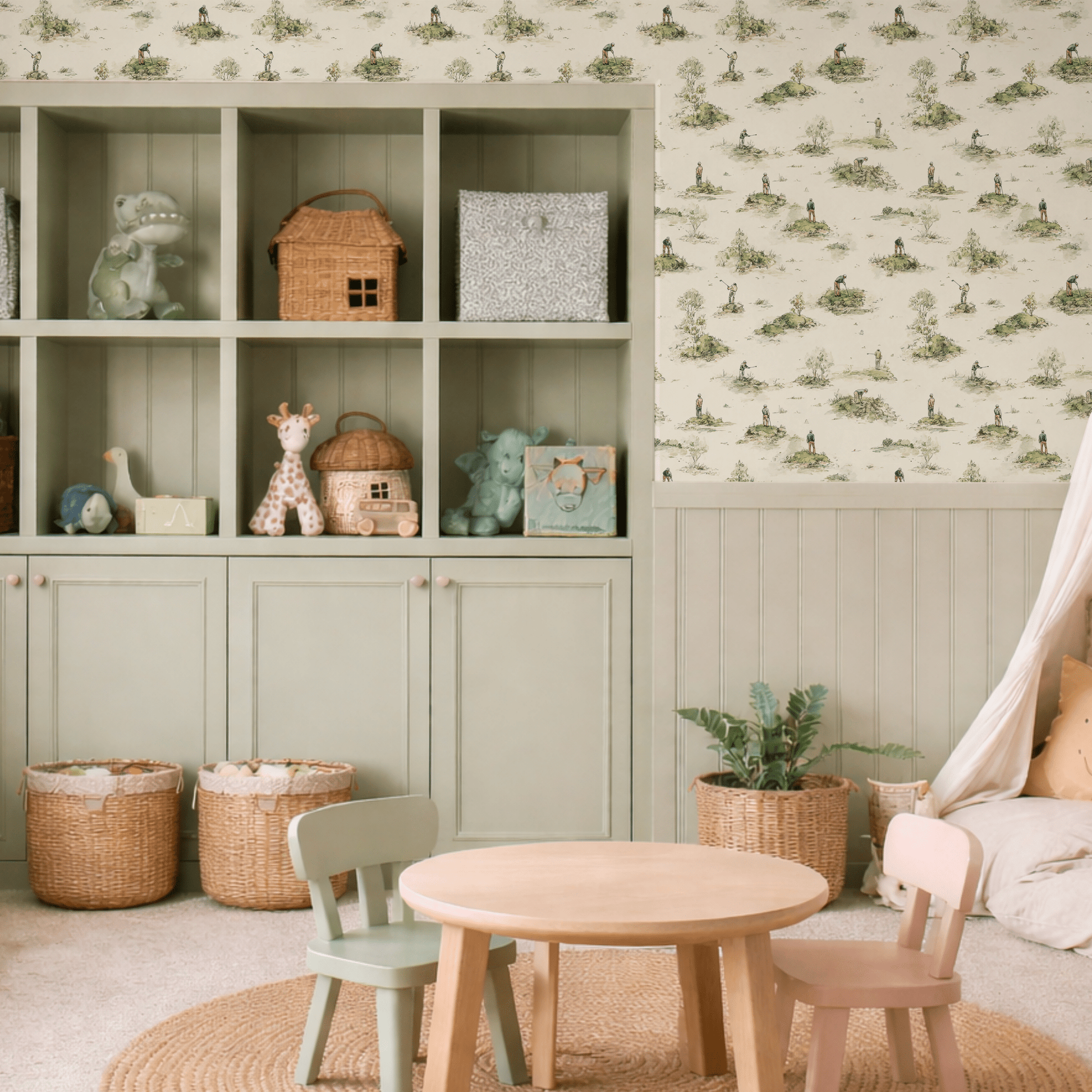 Quiet Round Wallpaper - Painted Paper