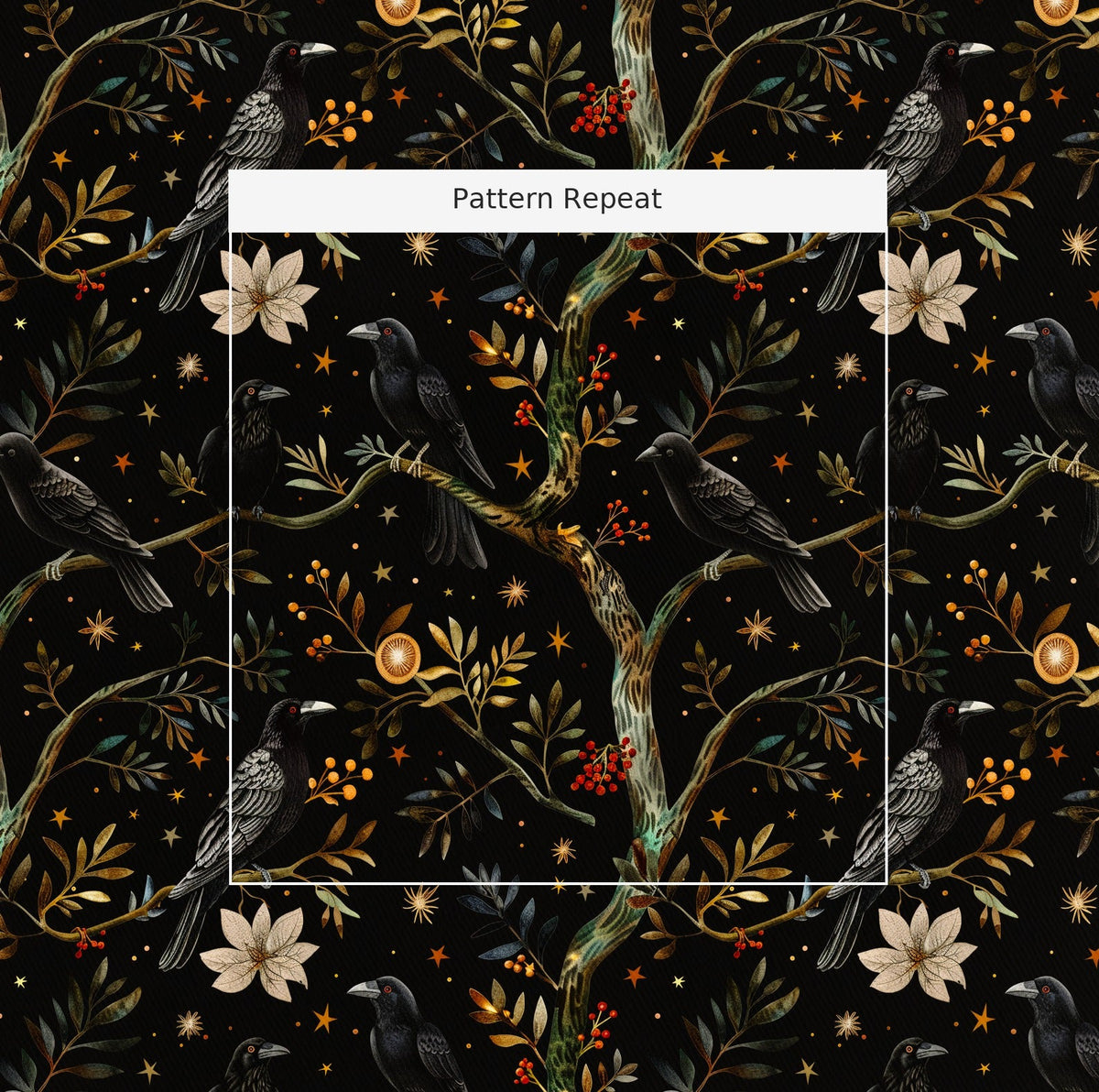 Ravens of Blackwood - Fabric - Painted Paper