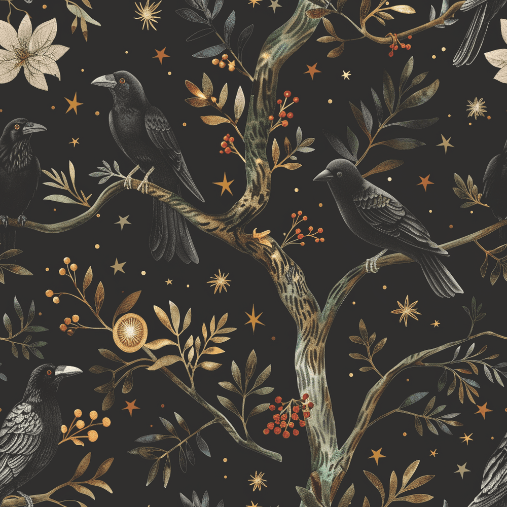 Ravens of Blackwood Wallpaper - Painted Paper
