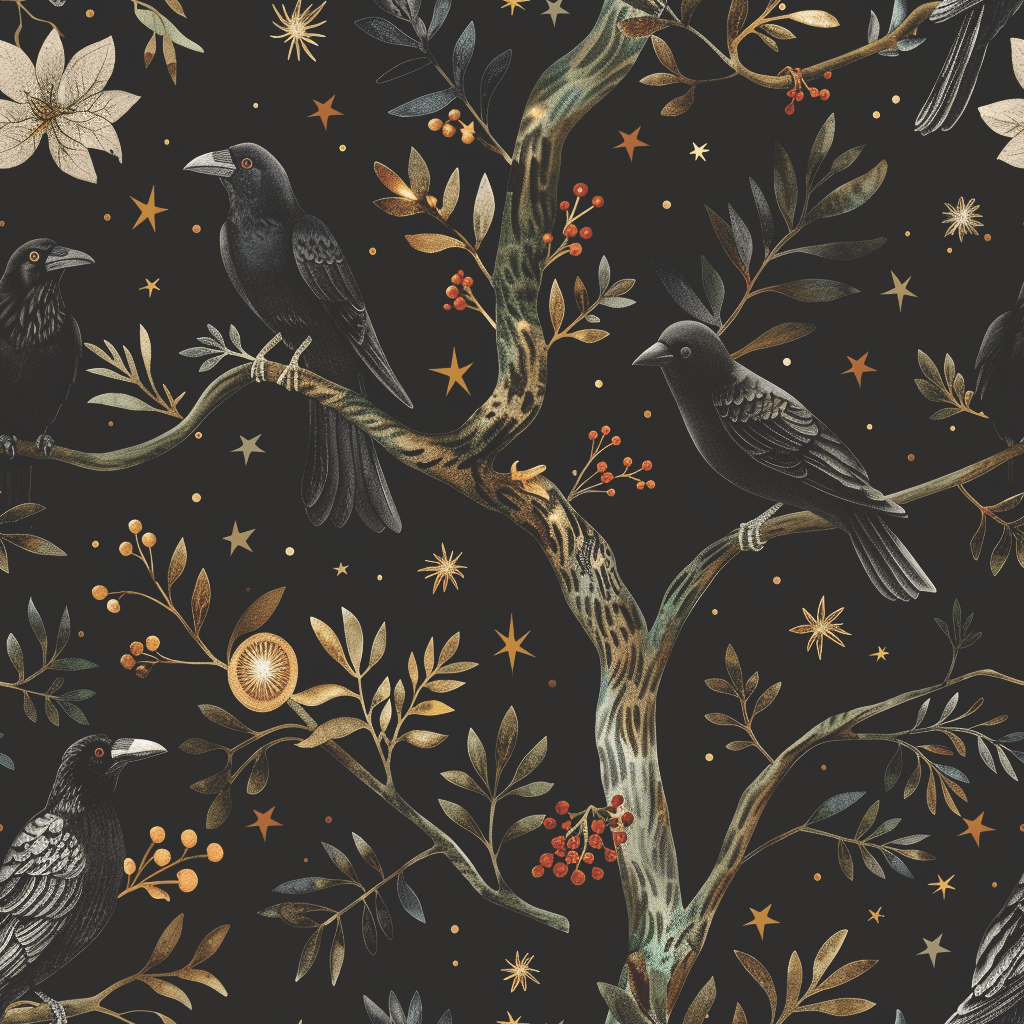 Ravens of Blackwood Wallpaper - Painted Paper