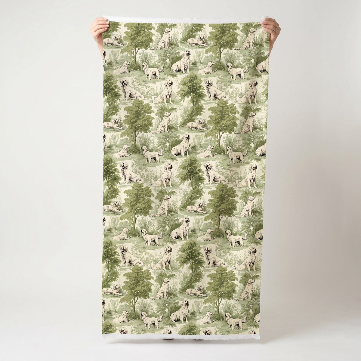 Retriever Toile Ink - Fabric - Painted Paper