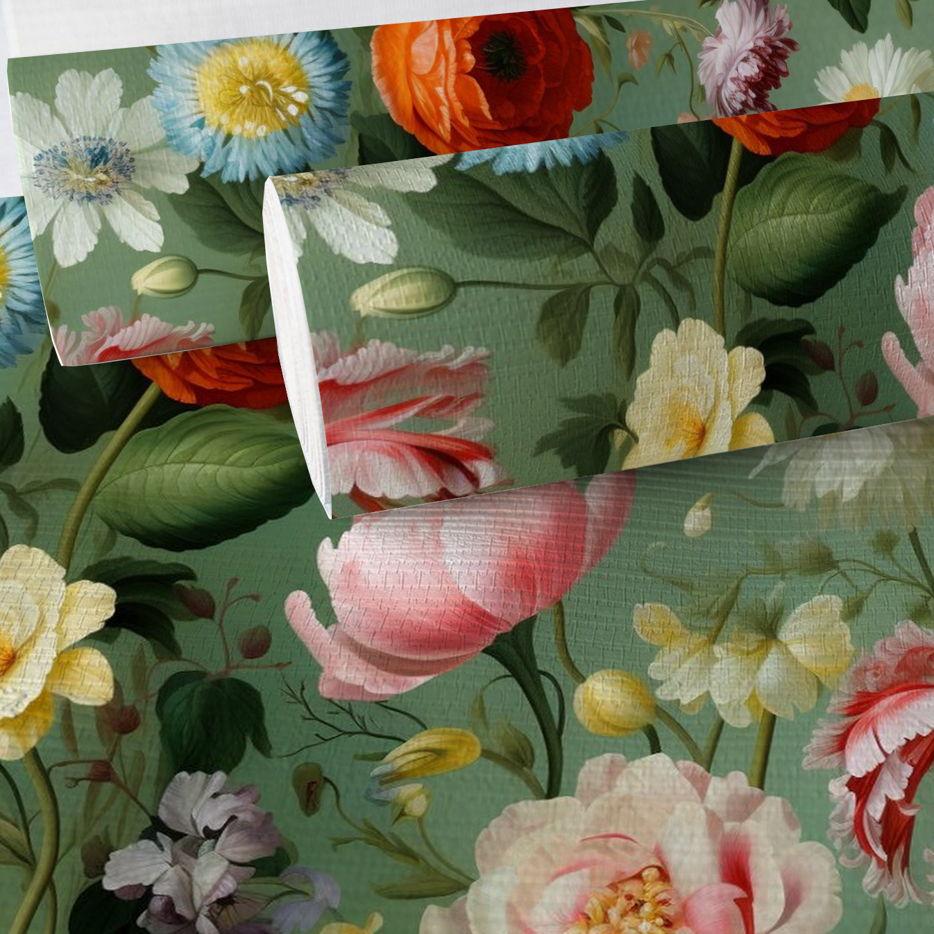 Romilly Floral Faux Grasscloth Wallpaper
