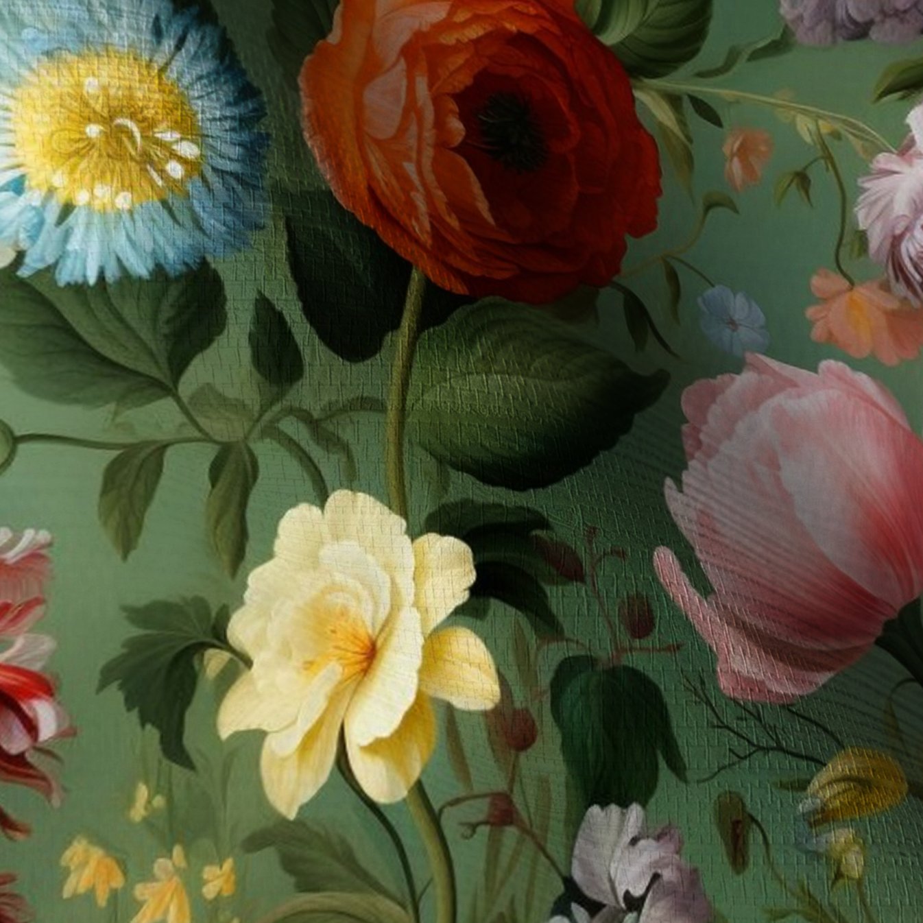 Romilly Floral Faux Grasscloth Wallpaper