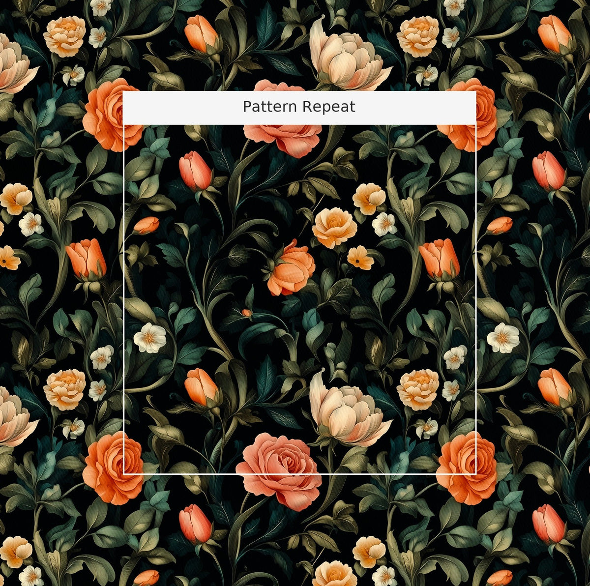 Rosethorn Reverie - Fabric - Painted Paper