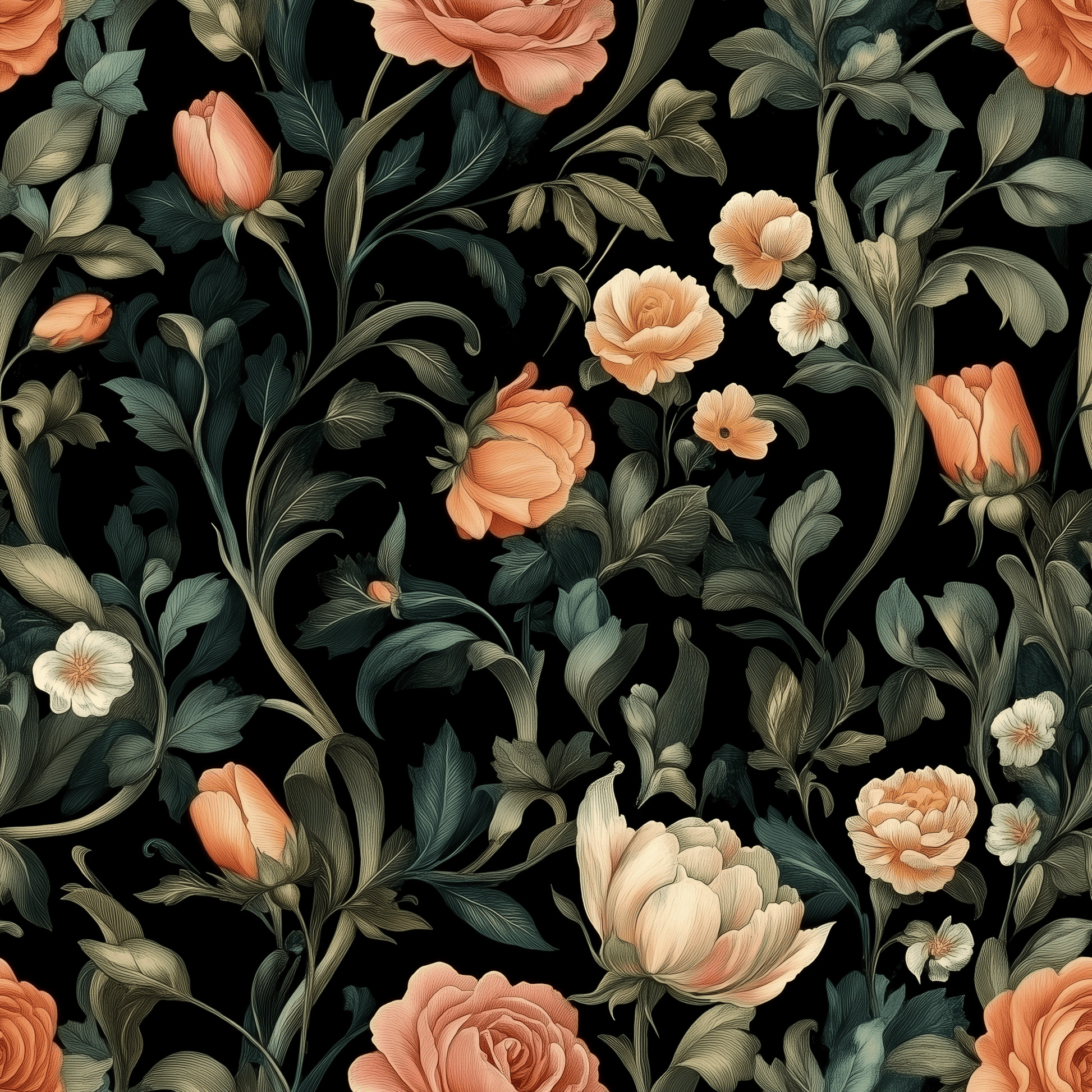 Rosethorn Reverie Wallpaper - Painted Paper